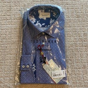 TED BAKER London Long Sleeve Endurance Shirt. Size 17 36/37. BRAND NEW W/ TAGS!